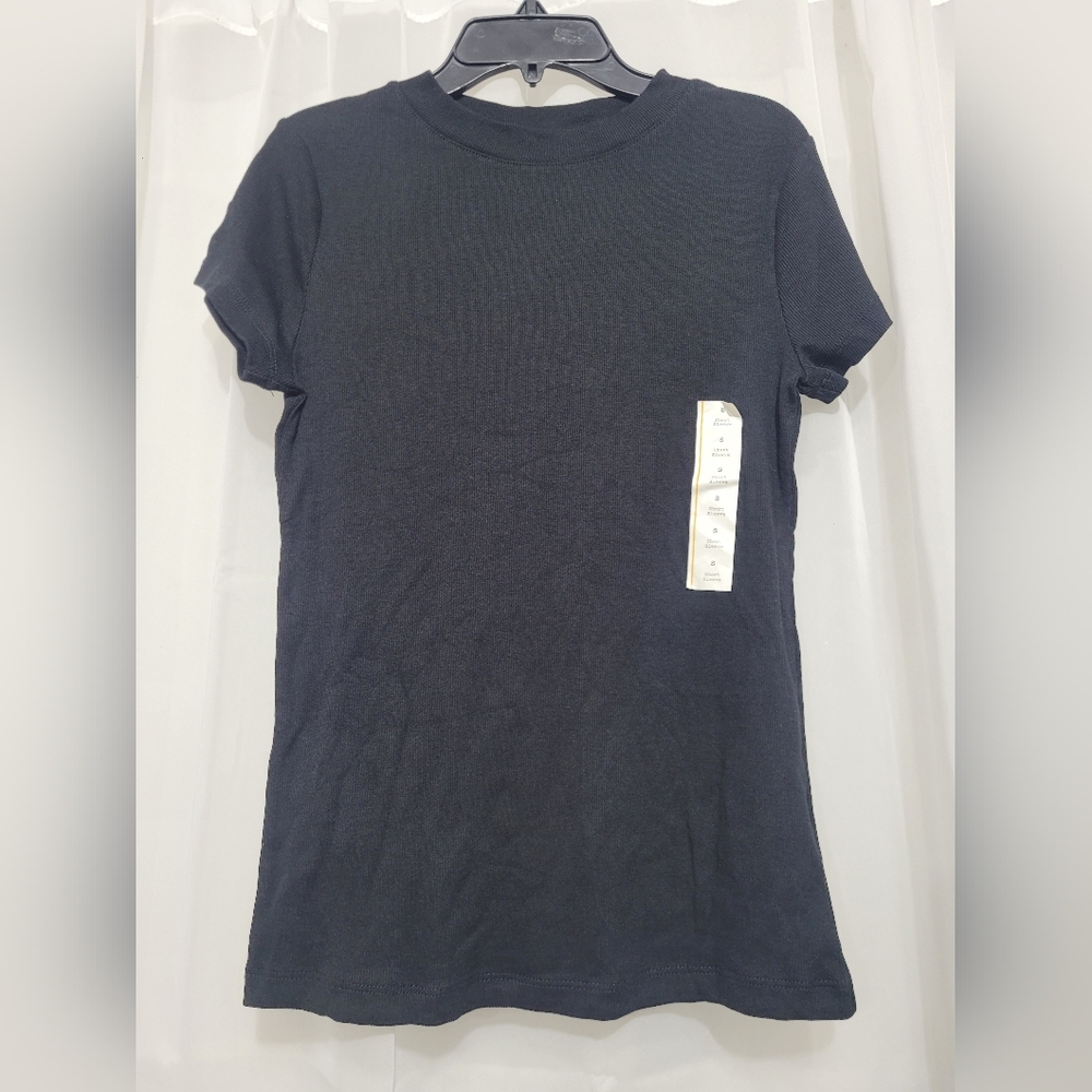Women's Size Small Black Short Sleeve Knit T-Shirt - A New Day
